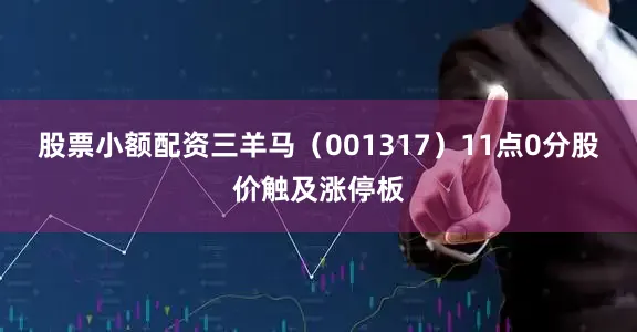 股票小额配资三羊马（001317）11点0分股价触及涨停板